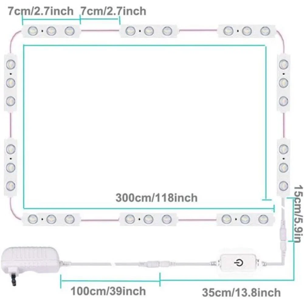 Led Vanity Mirror Lights, Hollywood Style Vanity Make Up Light, 10ft Ultra